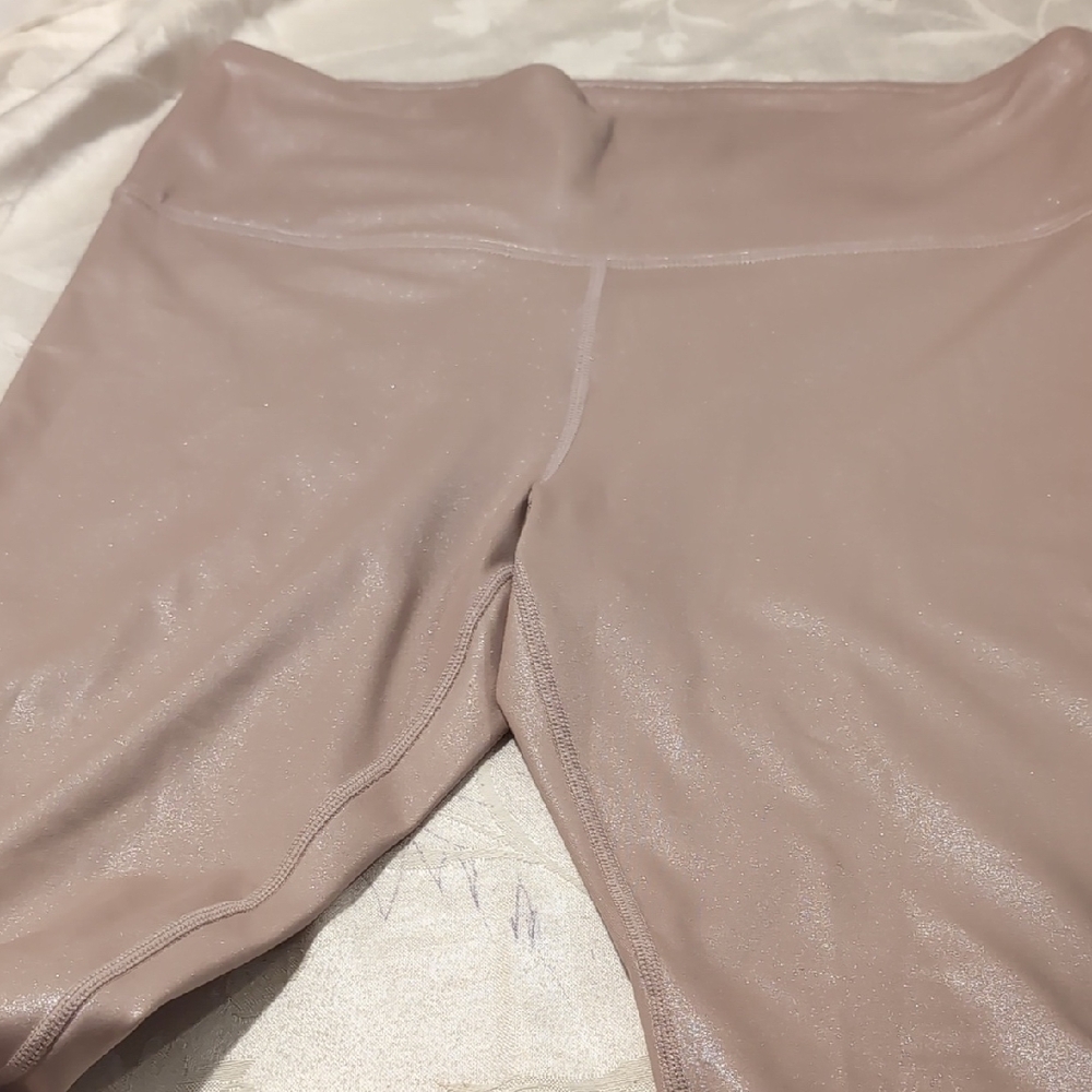 Athleta Medium Shimmering Beige Leggings - Picture 3 of 8
